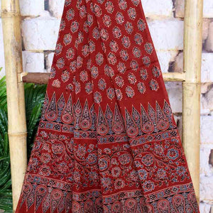 Black Ajrakh Triple Block Two Piece Suit - SSEthnics