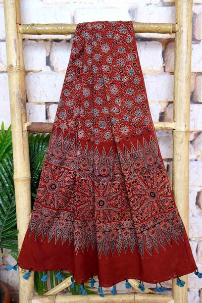 Black Ajrakh Triple Block Two Piece Suit - SSEthnics