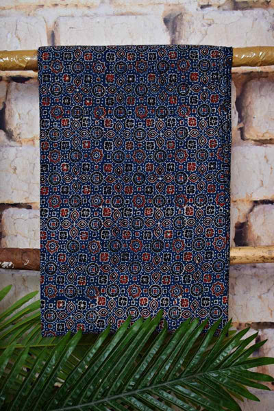 Indigo Ajrakh Block Print Two Piece Set - SSEthnics
