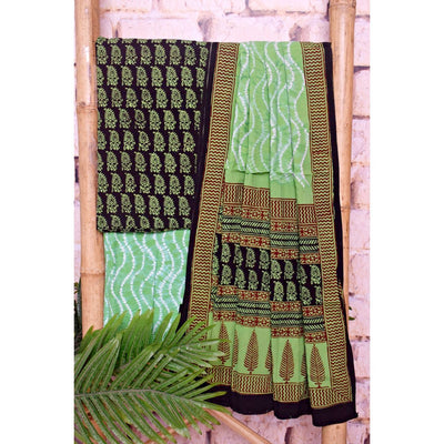 Bagh Cotton Suit with Shibori - SSEthnics