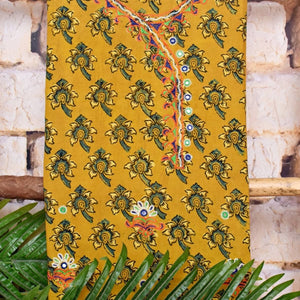 Ajrakh Cotton Suit With Kutch Embroidery - SSEthnics