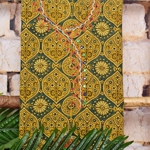 Ajrakh Cotton Suit With Kutch Embroidery - SSEthnics