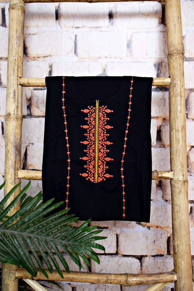 Blue Handloom Chanderi Embroidered Set - SSEthnics