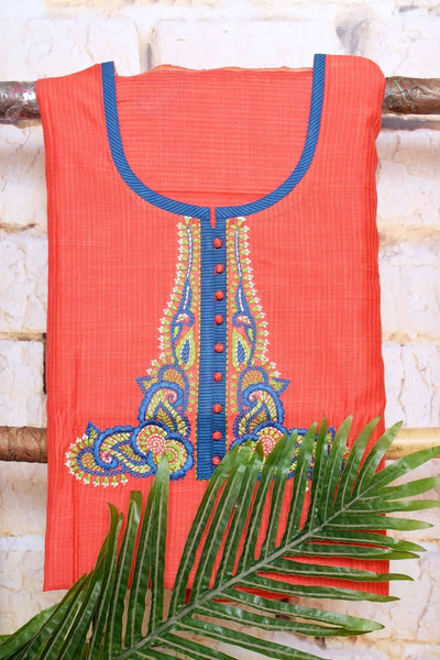 Black Handloom Cotton Embroidered Set - SSEthnics