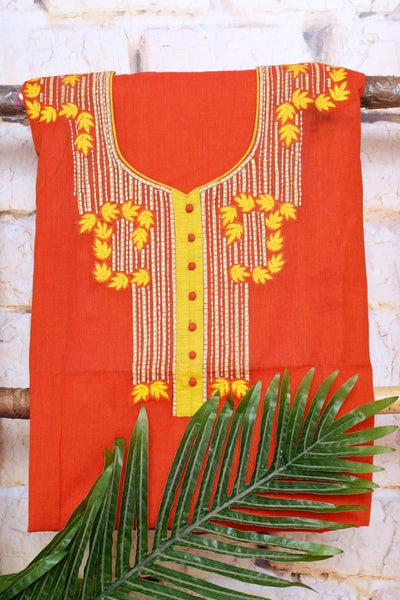 Black Handloom Cotton Embroidered Set - SSEthnics