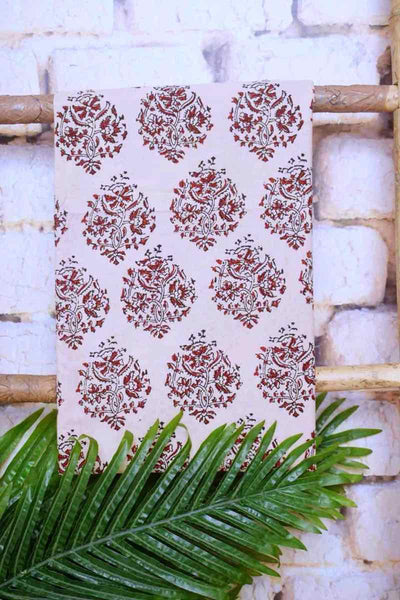 Cream Special Ajrakh Shibori Cotton Suit- SSEthnics