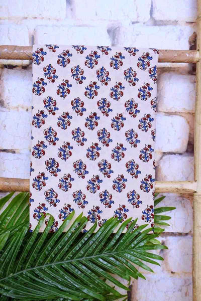 Cream Special Ajrakh Shibori Cotton Suit- SSEthnics