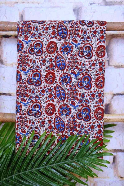 Cream Special Ajrakh Shibori Cotton Suit- SSEthnics