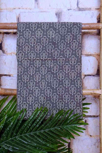 Grey Special Ajrakh Shibori Cotton Suit- SSEthnics