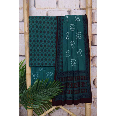 Bagh Cotton Suit with Bandhani - SSEthnics