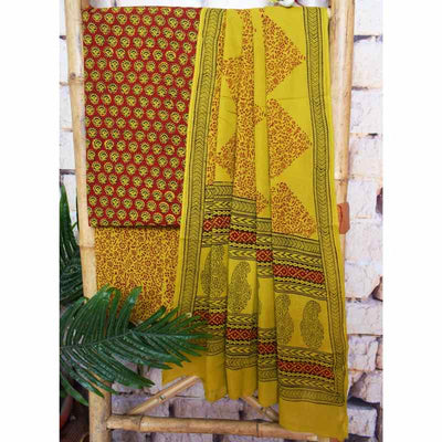 Bagh Cotton Suit with Cotton Dupatta - SSEthnics
