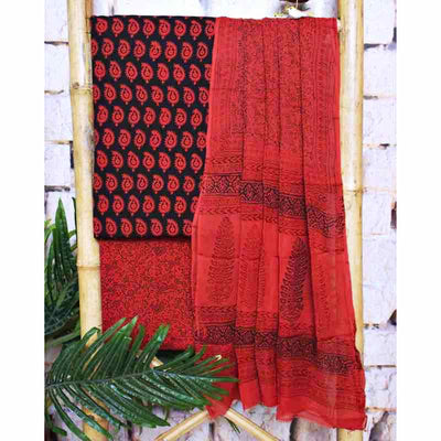 Bagh Cotton Suit with Cotton Dupatta - SSEthnics