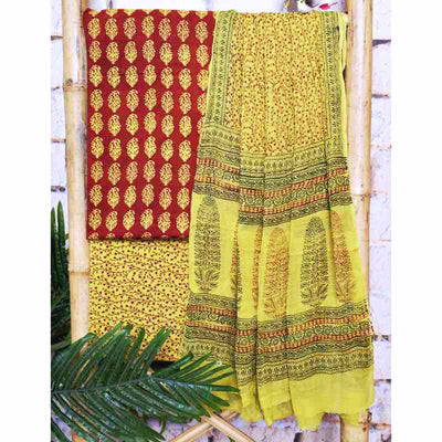Bagh Cotton Suit with Cotton Dupatta - SSEthnics