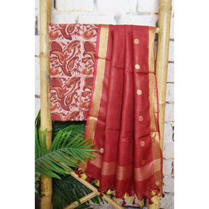 Pink Vanaspati Cotton Suit with Linen Dupatta