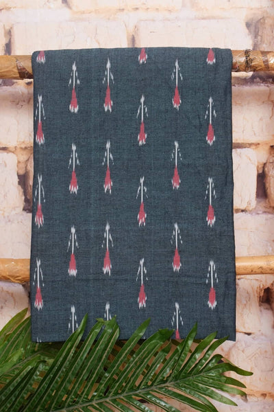 Grey Ikat Two Piece Set with Linen Dupatta