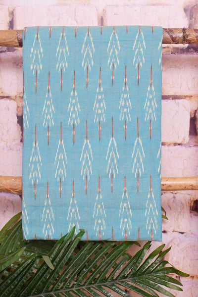 Blue Ikat Two Piece Set with Linen Dupatta