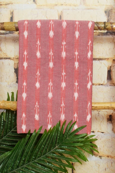 Pink Ikat Two Piece Set with Linen Dupatta