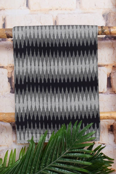 Black Ikat Two Piece Set with Linen Dupatta