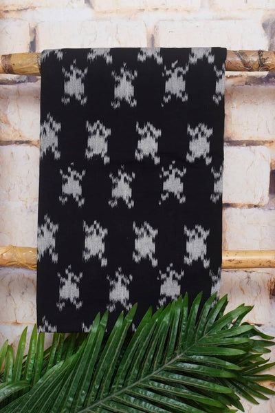 Black Ikat Two Piece Set with Linen Dupatta