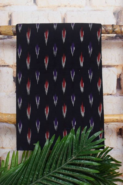 Black Ikat Two Piece Set with Linen Dupatta