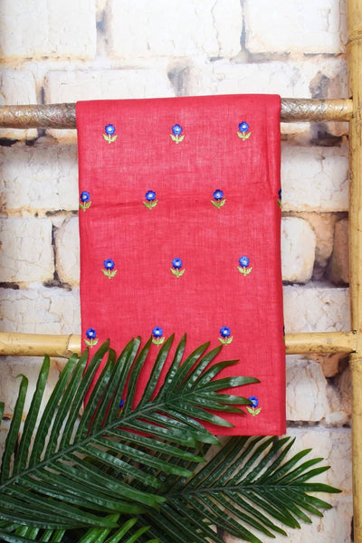 Linen Two Piece Embroidered Set - SSEthnics