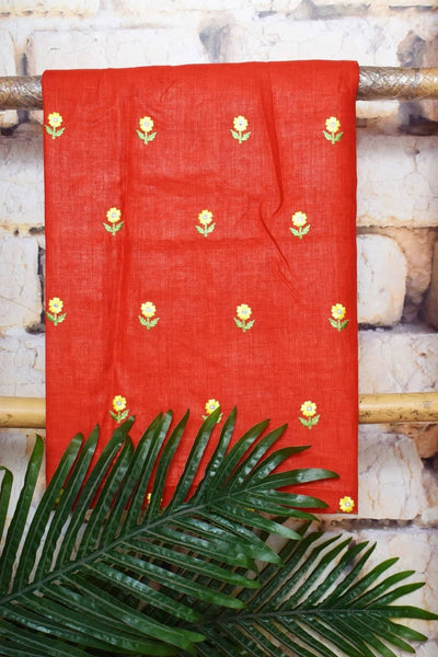 Linen Two Piece Embroidered Set - SSEthnics