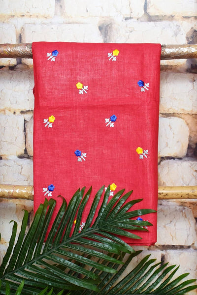 Linen Two Piece Embroidered Set - SSEthnics