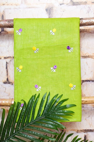 Linen Two Piece Embroidered Set - SSEthnics