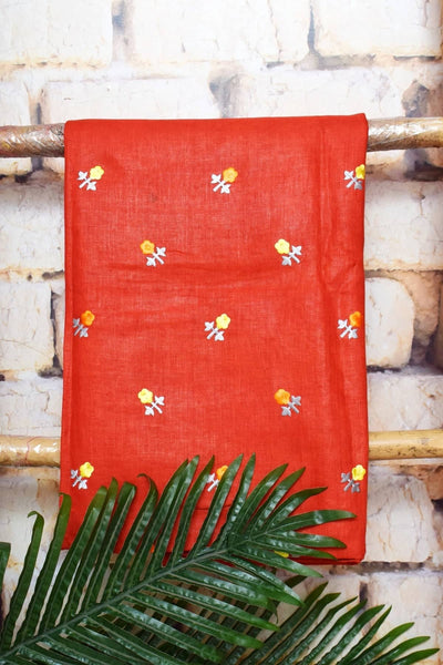 Linen Two Piece Embroidered Set - SSEthnics