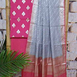 Rani Banarasi Cotton Silk Suit - SSEthnics