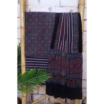 Madder Special Ajrakh Triple Block Cotton Suit
