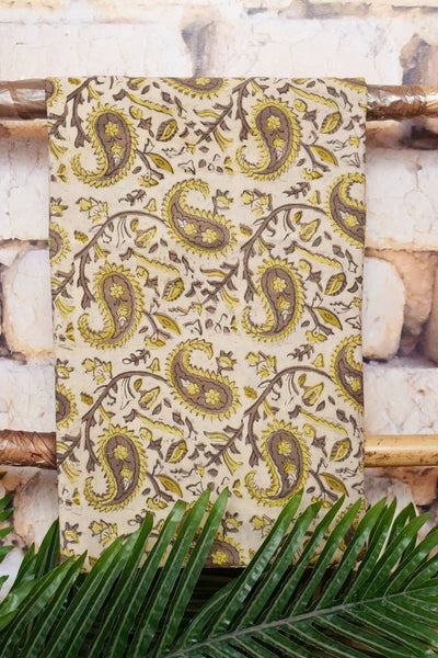 Olive Bagru Vanaspati Cotton Suit with Kota Dupatta