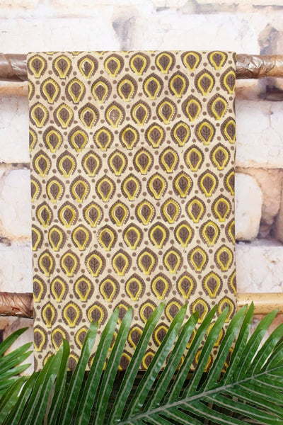 Cream Bagru Vanaspati Cotton Suit with Kota Dupatta