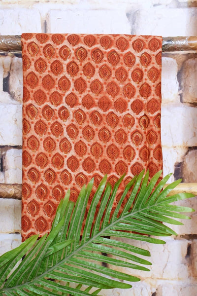 Rust Bagru Vanaspati Maheshwari Silk Suit