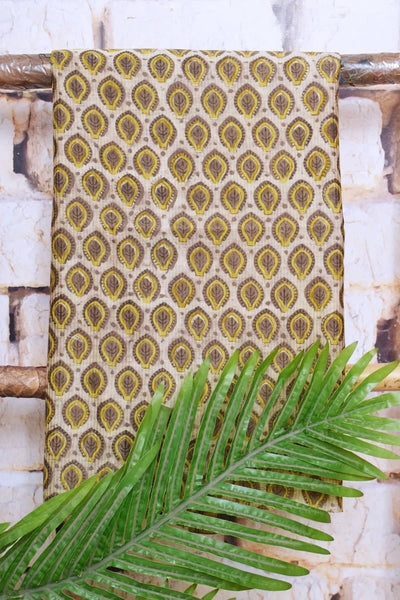 Brown Bagru Vanaspati Maheshwari Silk Suit