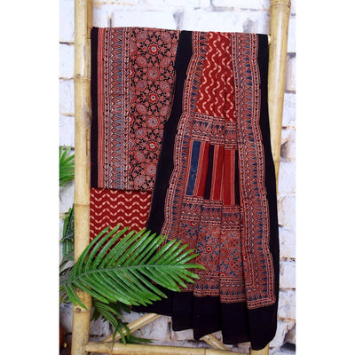 Designer Ajrakh Triple Block Cotton Suit