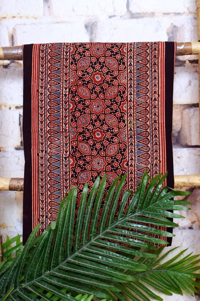 Designer Ajrakh Triple Block Cotton Suit