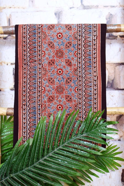 Designer Ajrakh Triple Block Cotton Suit