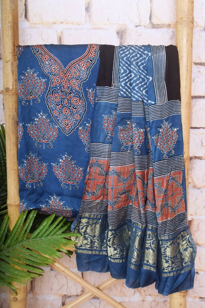 Bandhani Dress Material Indigo & Kakach Color Fancy Design Pure Silk Dress  Material at Rs 19800/piece | BANDHANI PURE SILK DRESS in Jamnagar | ID:  2852130965591