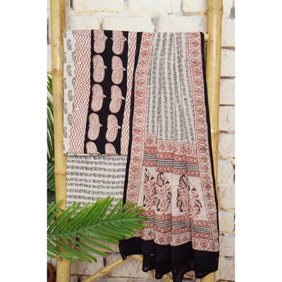 Cream Bagh Cotton Panelled Suit