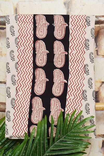 Cream Bagh Cotton Panelled Suit