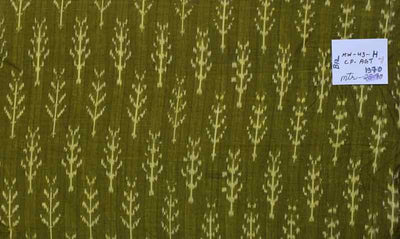 Green Mercerised Cotton Pochampally Ikat Fabric - SSEthnics