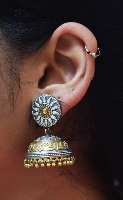 Oxidised German Silver Jhumki - SSEthnics