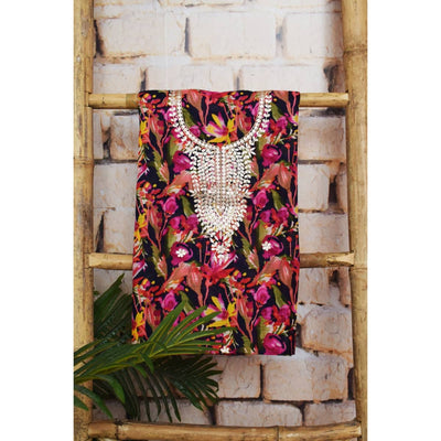 Multicolour Gota Patti Handicraft Kurti Fabric - SSEthnics