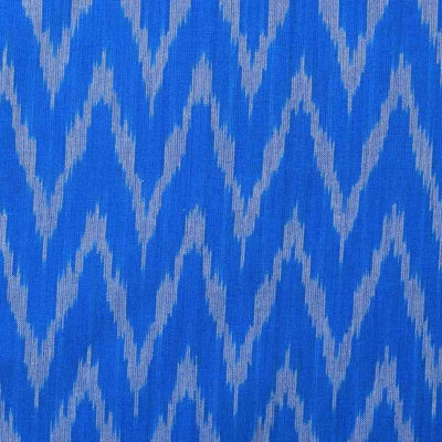 Blue Pochampally Ikat Fabric - SSEthnics