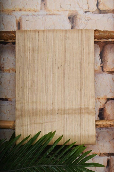 Cream Pure Tussar Silk Unstitched Suit - SSEthnics