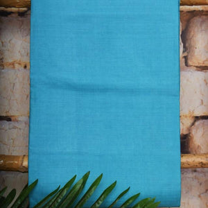 Blue Pure Silk Unstitched Suit - SSEthnics