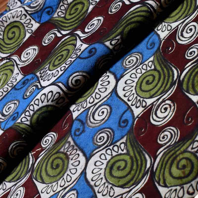 Multicolour Screen Print Kalamkari Inspired Fabric - SSEthnics