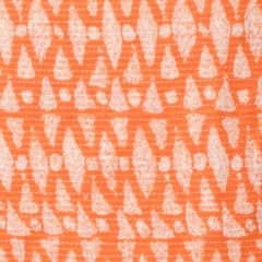 Orange-Kantha-Cotton-Fabric - SSEthnics