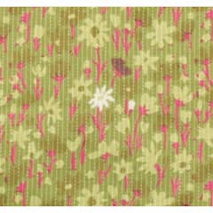 Light-green-Floral-Kantha-Cotton-Fabric - SSEthnics